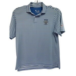 FG TECH /Whistling Straits Embroidered Sz Medium Striped Golf Polo Shirt (Z38)